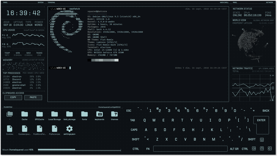 A science-fiction-inspired desktop UI for your Lin/Win/Mac system