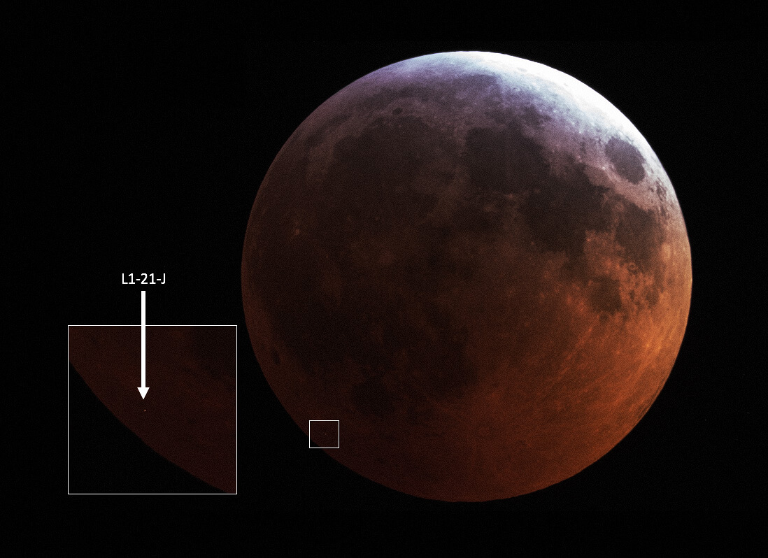 Object that have hit the moon during an eclipse